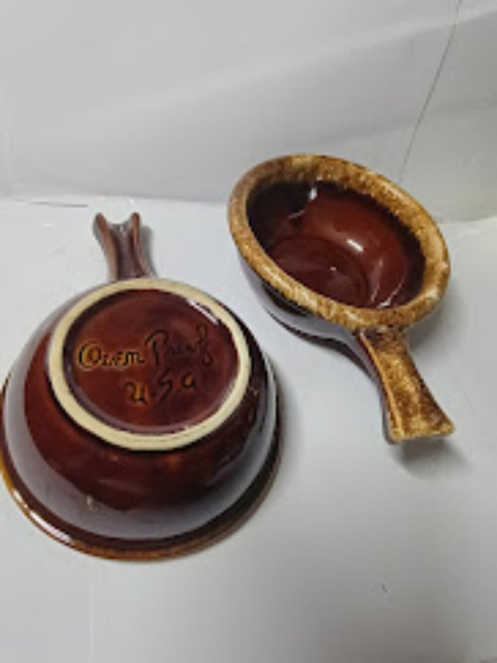 Hull Pottery Brown Drip Glaze Soup Bowl Vintage 1960 to 1980 Lot of 2